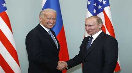 Joe Biden with Vladimir Putin