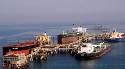  Oil tankers at the Al-Basra Oil Terminal in Iraq