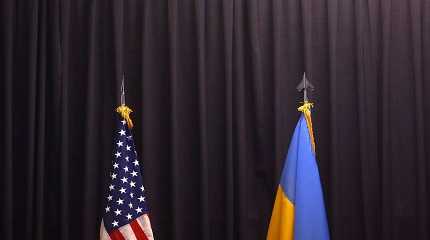 U.S. and Ukrainian flags