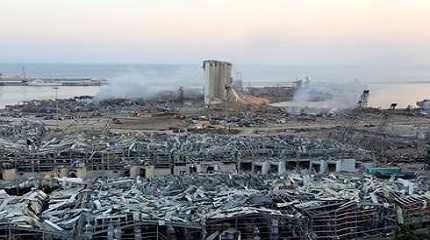 blast in Beirut's port area, Lebanon.