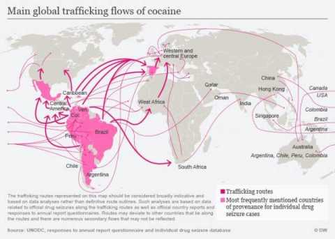 Cocaine traffic route