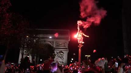 Morocco soccer fans celebrate their teams victory