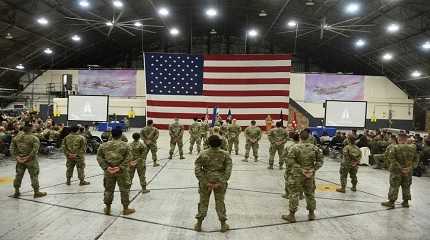 Soldiers attend the activation ceremony for a space monitoring