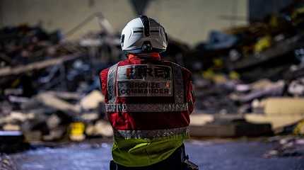 crew works at a blast site