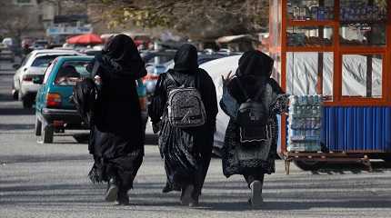 Afghan female students near Kabul University