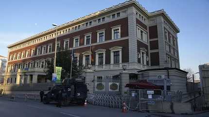 police vehicle outside the German consulate