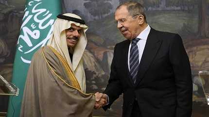 Faisal bin Farhan Al-Saud and Sergey Lavrov