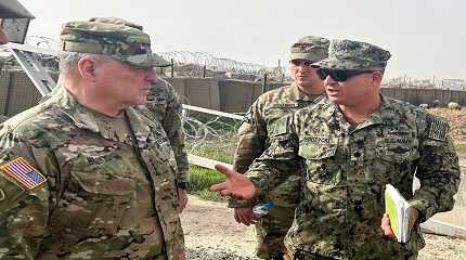 U.S. Army General Mark Milley speaks with forces