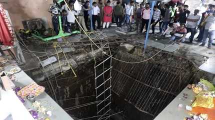 old temple well collapsed