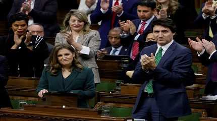 Justin Trudeau and Minister of Finance Chrystia Freeland