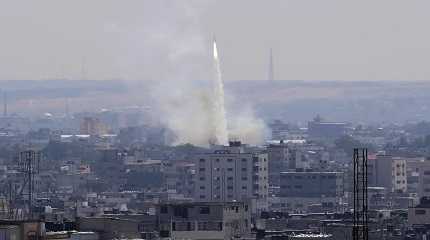 Rockets are launched from the Gaza Strip towards Israel