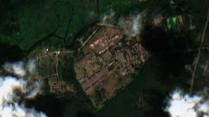 Satellite image shows military base southeast of Minsk, Belarus