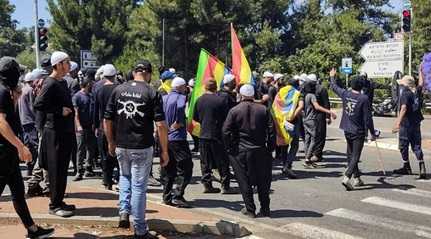 Syrian Druze protesting in Golan Heights