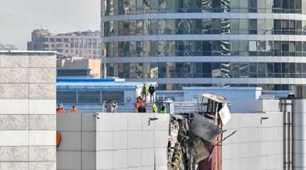 damaged building in Moscow