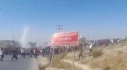 Jordanian protesters marching to West Bank