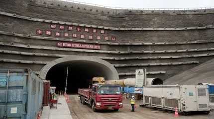 construction site of a new Chinese mega port