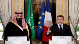 Emmanuel Macron and Mohammed bin Salman