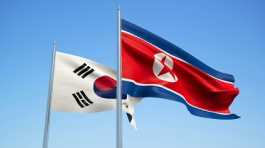 North and South Korean Flags