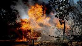 brush fire near Yosemite National Park