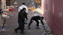 South Korean investigators inspect the scene of a deadly accident