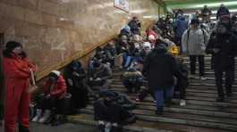 People rest in the subway station