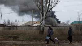 industrial building that received a missile strike