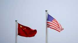 Chinese and U.S. flags