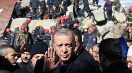 Recep Tayyip Erdogan in Earthquake area