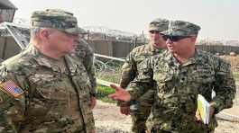 U.S. Army General Mark Milley speaks with forces