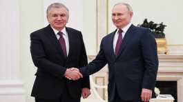 Vladimir Putin and Shavkat Mirziyoyev