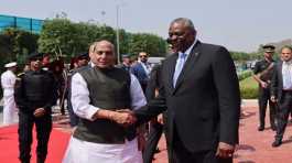 Lloyd Austin with Rajnath Singh